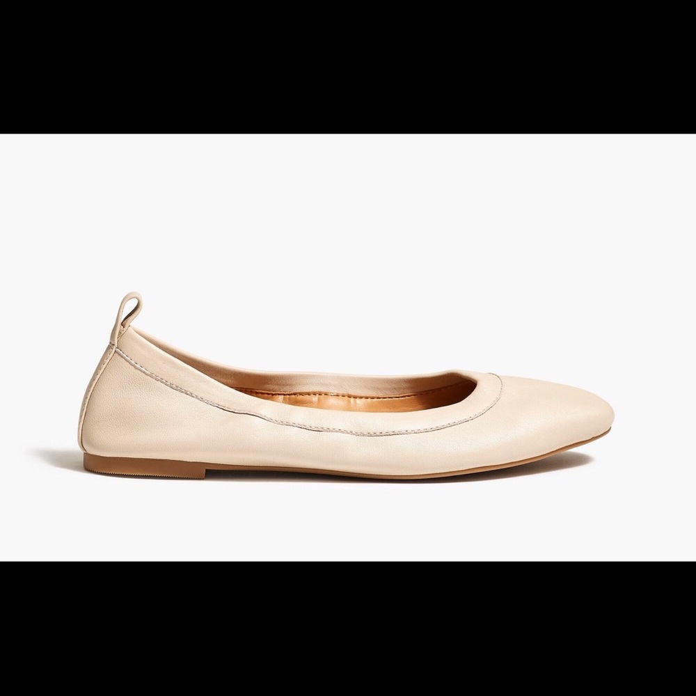 J.Crew Leather Ballet Flats NWT Almond Size 10